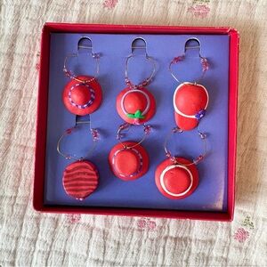 Vintage Y2K Red and Purple Decorative Drink Markers